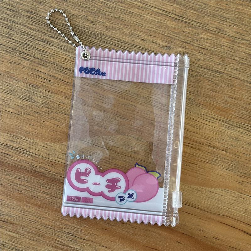 1 Piece 3-Inch Idol Photo Card Protective Cover Card Holder Chain Candy Bag Ins Card Holder Transparent Photocard Holder