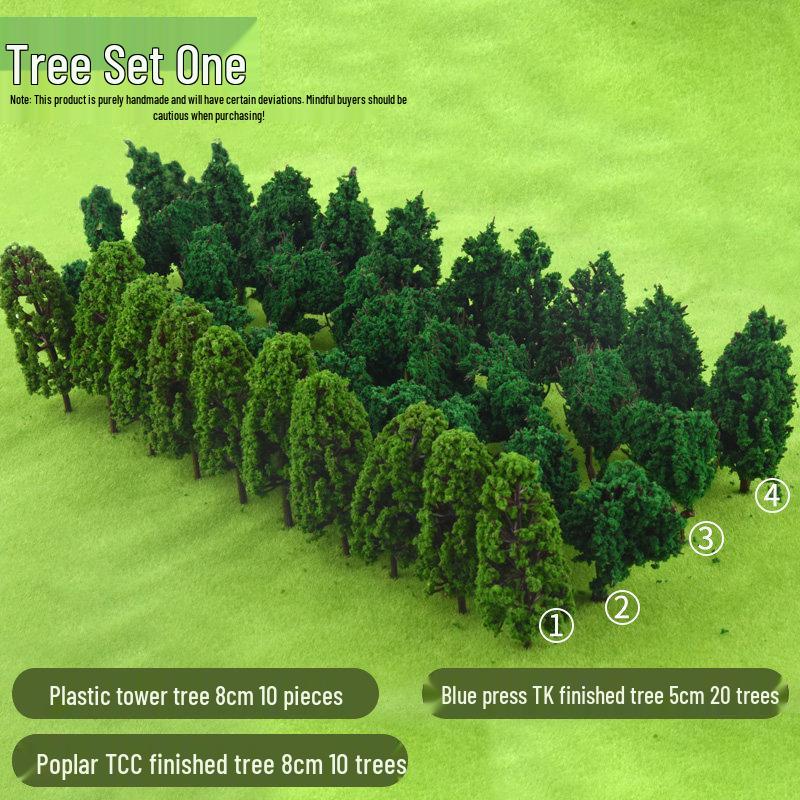 Mini DIY Model Train Landscape Tree Set - Simulated Plastic Trees for Sand Table Crafting