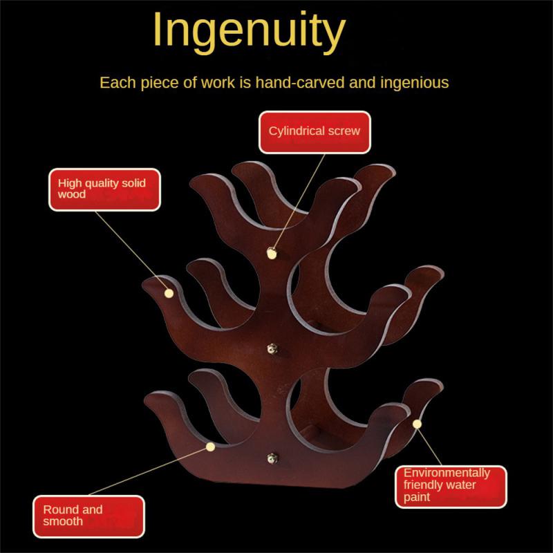 Dřevěný stojan na víno, držáky na víno, kuchyňský sestavený stojan na víno, organizér, barový úložný prostor, barová skříňka na víno, stojan na lahve vína