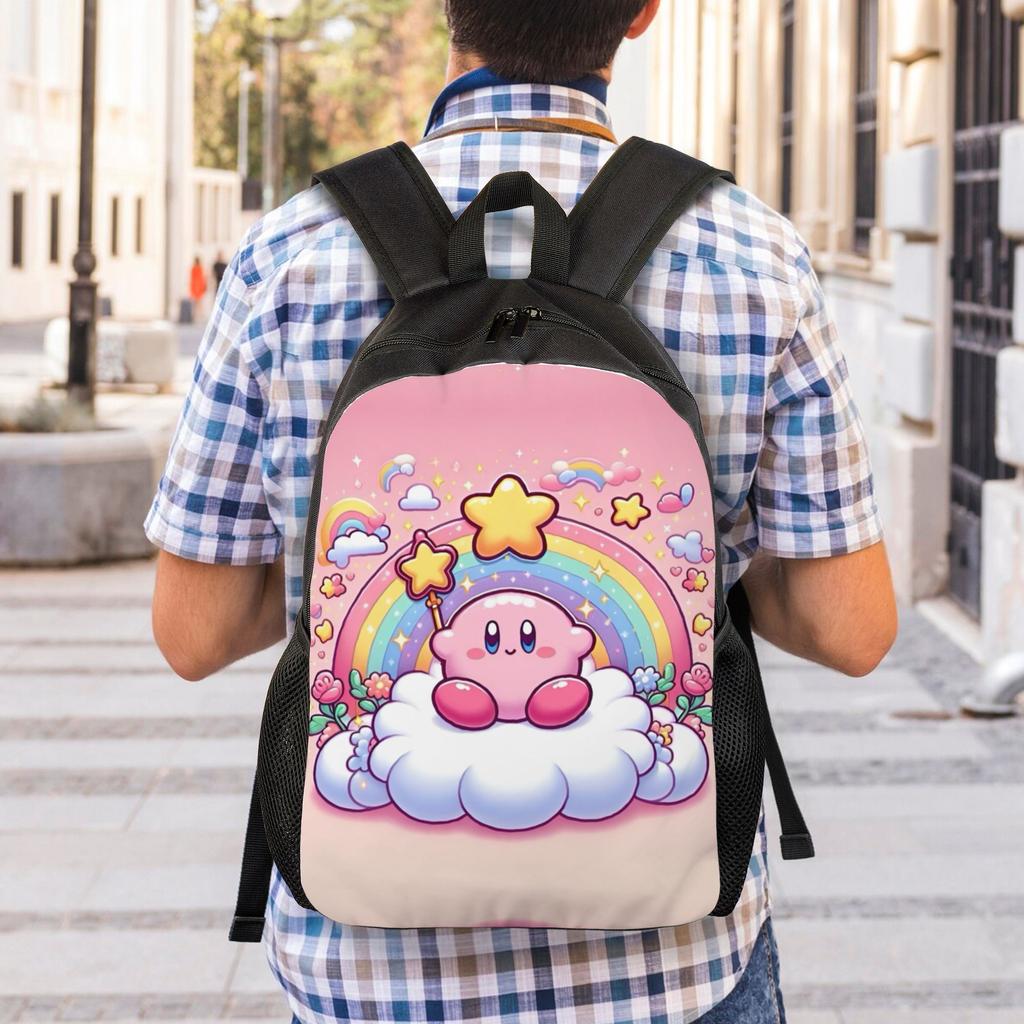 K-Kirbys Laptop Backpack Men Women Fashion Bookbag for School College Students Cartoon Bags