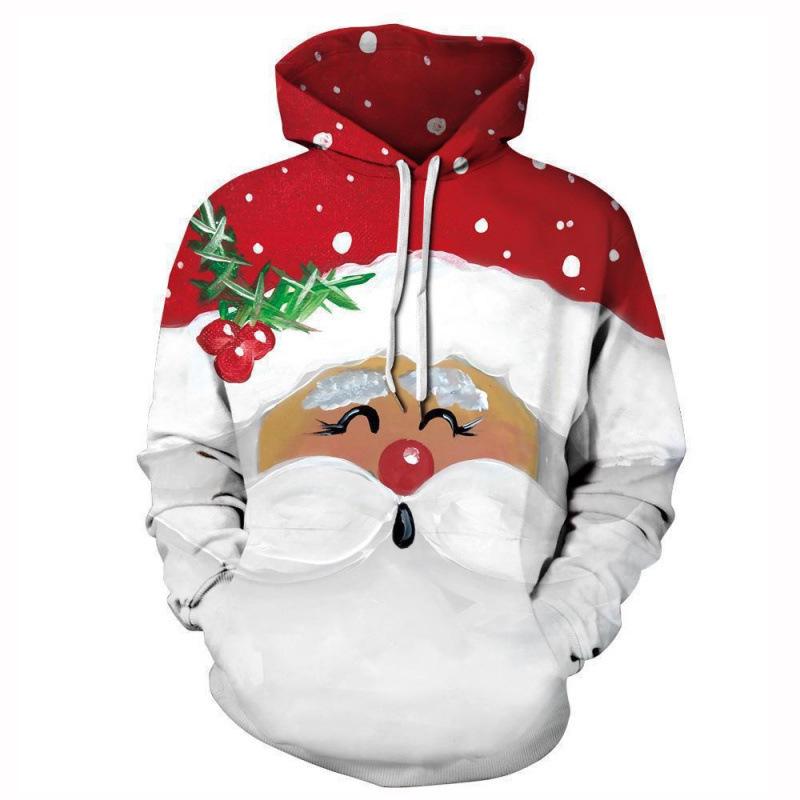 Unisex Santa Claus 3D Print Hoodie - Autumn/Winter Casual Warm Pullover