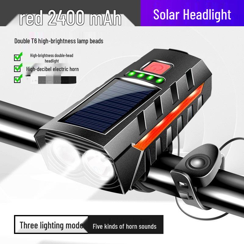 Multifunctional USB Rechargeable Solar Bicycle Headlight & Speaker