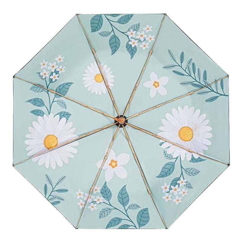 MAYDU M3302 French Daisy Foldable Sun Rain Umbrella
