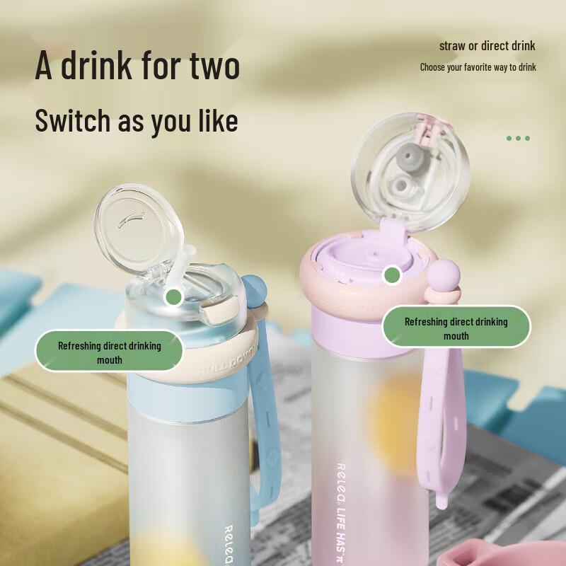 RELEA Tritan Sport Water Bottle with Straw
