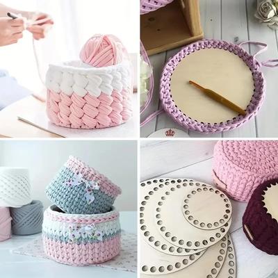 DIY Wooden Basket Bottom Blank Solid Crochet Base for Basket Weaving Craft Making Home Decorative Supplies