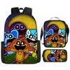 Poppyplaytime Mochila Escolar para Estudante Conjunto de Três Peças Mochila Bolsa Estojo
