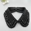 Elegant Imitation Pearls Accented Detachable Faux Collar Enhances Clothing Layers for Women Beaded Bib Choker Neckalce