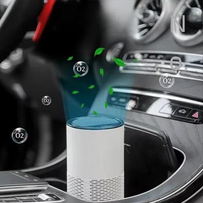 Purificador de aire portátil de aniones, minipurificador de aire con filtro de humo, recargable por USB, luz nocturna colorida, desodorizante para coche, hogar, dormitorio y oficina.