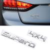 JBIW9 MetaL 3D Badge Logo Car Rear Trunk Body Sticker Letter Emblem For Skoda SUPERB 4X4 Accessories Glossy Black Matte black