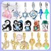 Original Charms Bead Pendent Copper Sparkling Snowflake Penguin Dolphin Charms Fit Bracelet Woman Jewelry Gift
