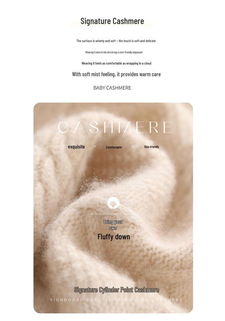 Women's Heavyweight Cable Knit 100% Pure Cashmere Half-High Collar Sweater