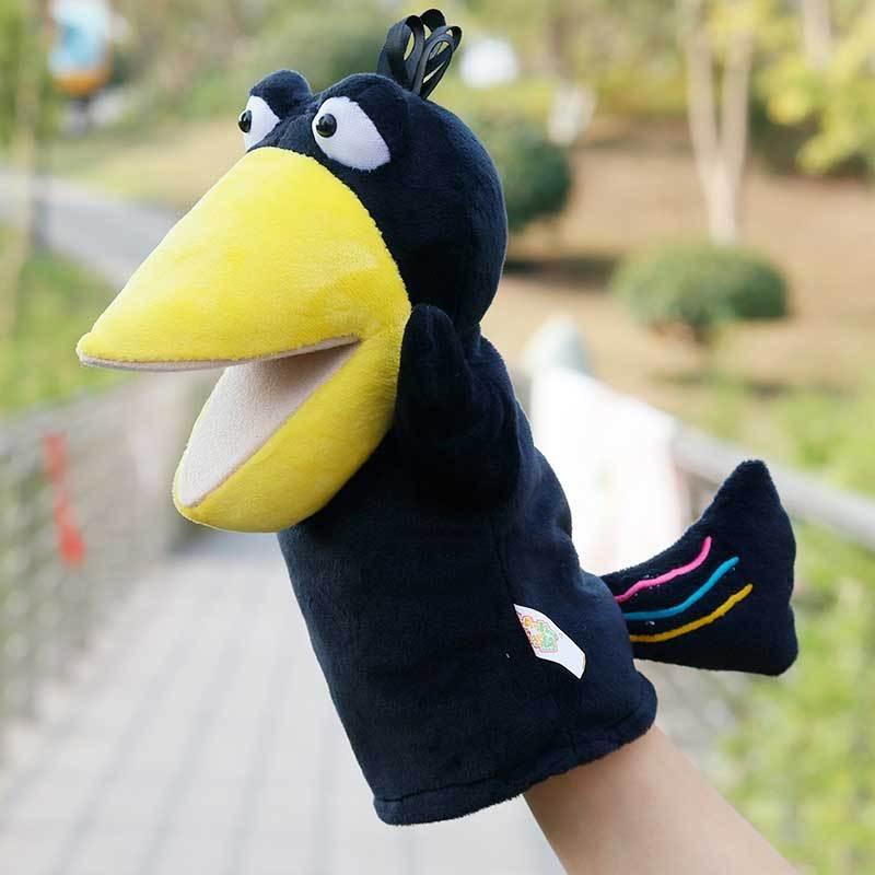 Mouth Crow Open Hand Doll Jungle Animal Children Storytelling Soothing Gloves