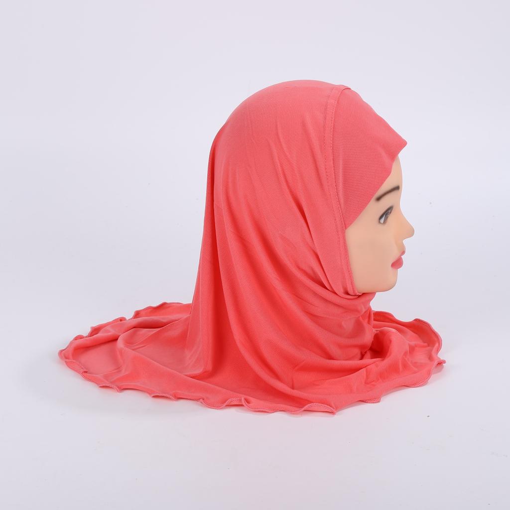 

H061 Красивый однотонный маленький хиджаб для девочки, простой милый хиджаб-шапка, женская шапочка, подходит для девочек 2-6 лет арбуз красный