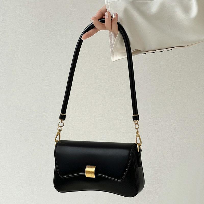 Baguette bag, new simple casual solid color underarm women's bag, urban style versatile diagonal span shoulder women's bag