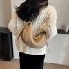 Women's Daily Shoulder Bag Weaving Simple New Moon Ladies Solid Color Fashion Crossbody Bag Leisure Handbag Commuter Bag ARI