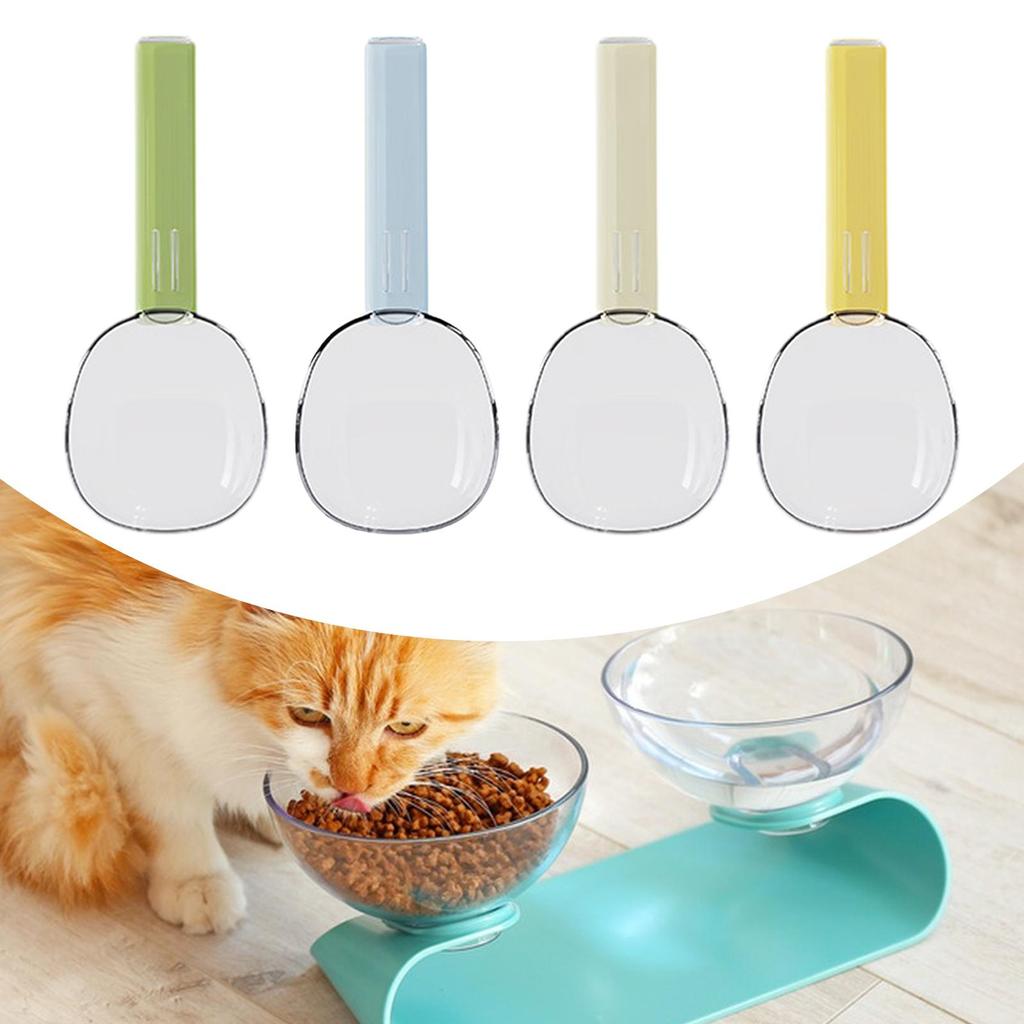 Pet Treat Scoop Measuring Scoop for Dog Pet Food Feeder Multifuctional with Scale Dog Spoon with Bag Clip for