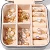 Portable Jewelry Storage Box Mini PU Leather Travel Organizer For Jewelry Bracelets Necklace Ring Earrings Gifts  Display Box