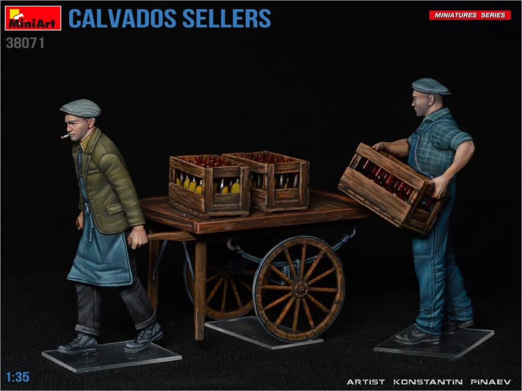 Miniart Scale Calvados Seller Plastic Model Kit MA38071 1/35 (2 Figures)