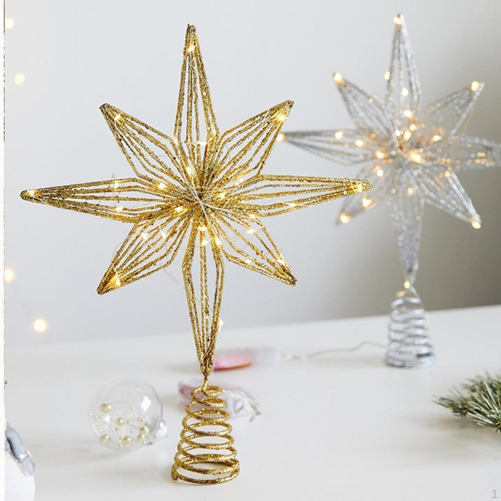 

Рождественская елочная звезда с подсветкой, праздничные атрибуты, украшения, мерцающая звезда, верхушка Gold