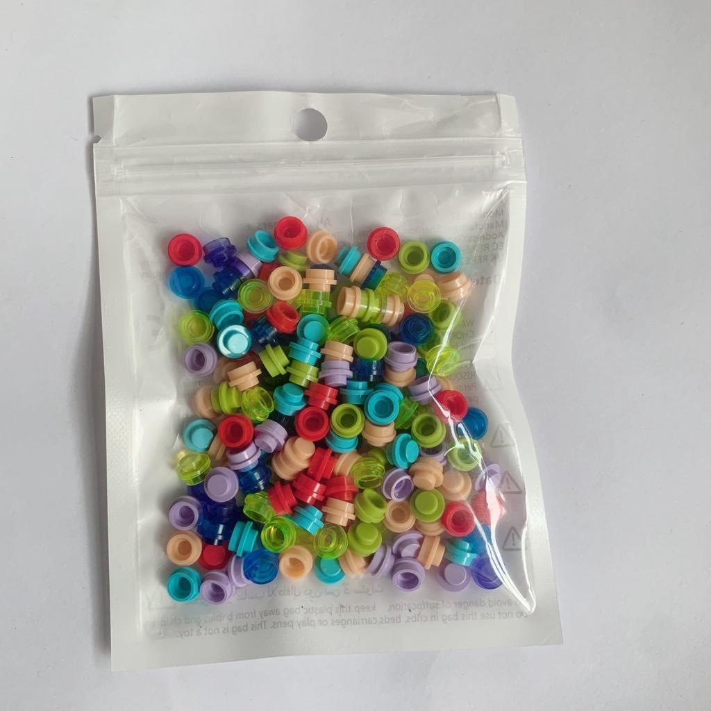 100pcs DIY Building Blocks 1x1 Round Plate Pixel Art Kit Brick Bulk Compatible 4073 Anime Figure Enlighten Gift for Children