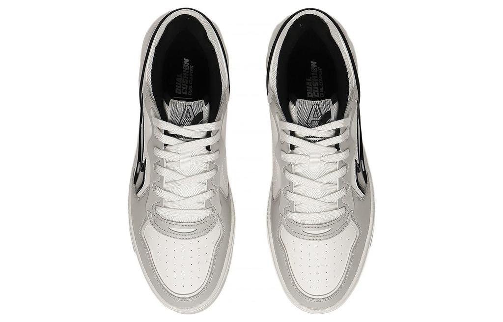 Li Ning Qingchao Synthetic Leather Slip Resistant Abrasion Resistant Low Top Skateboard Shoes Men's Light Smoke Gray AGCT009-3