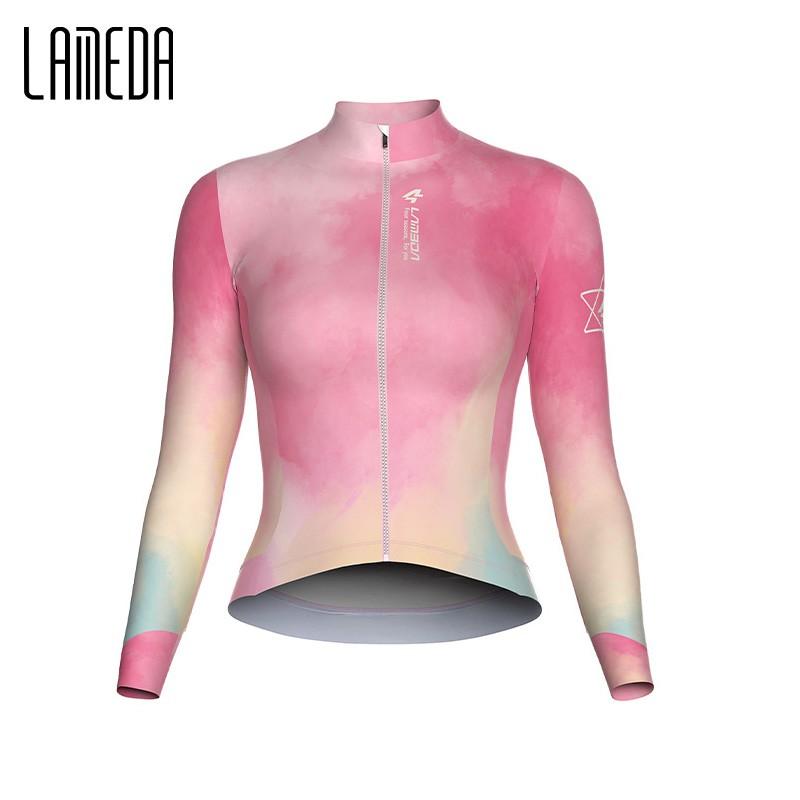 Women Winter Fleece Cycling Jersey Long Sleeve Full Zip Bike Top With Rear Pockets Road Biking Apparel