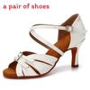 Latin Dance Shoes For Women 7.5cm High Heel Satin Performance Footwear