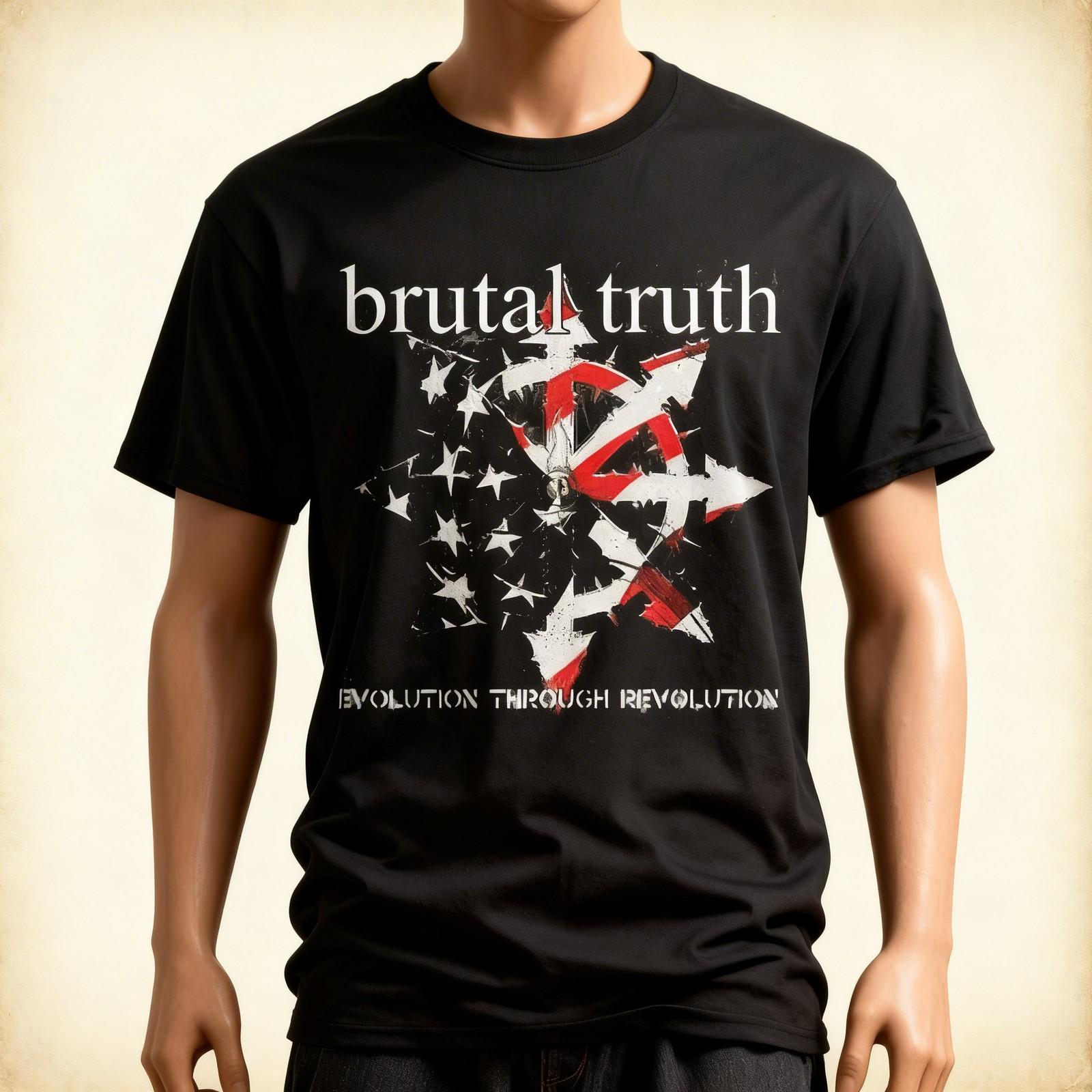 BRUTAL TRUTH Evolution Through Revolution Black All Size Shirt M