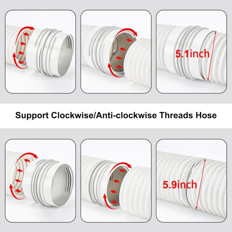 Portable AC Exhaust Hose Adapter - Pipe Connector & Ventilation Extension Reducer