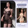 Internet celebrity sexy suspender onesie mesh perspective with steel ring gathering sexy underwear hip skirt women