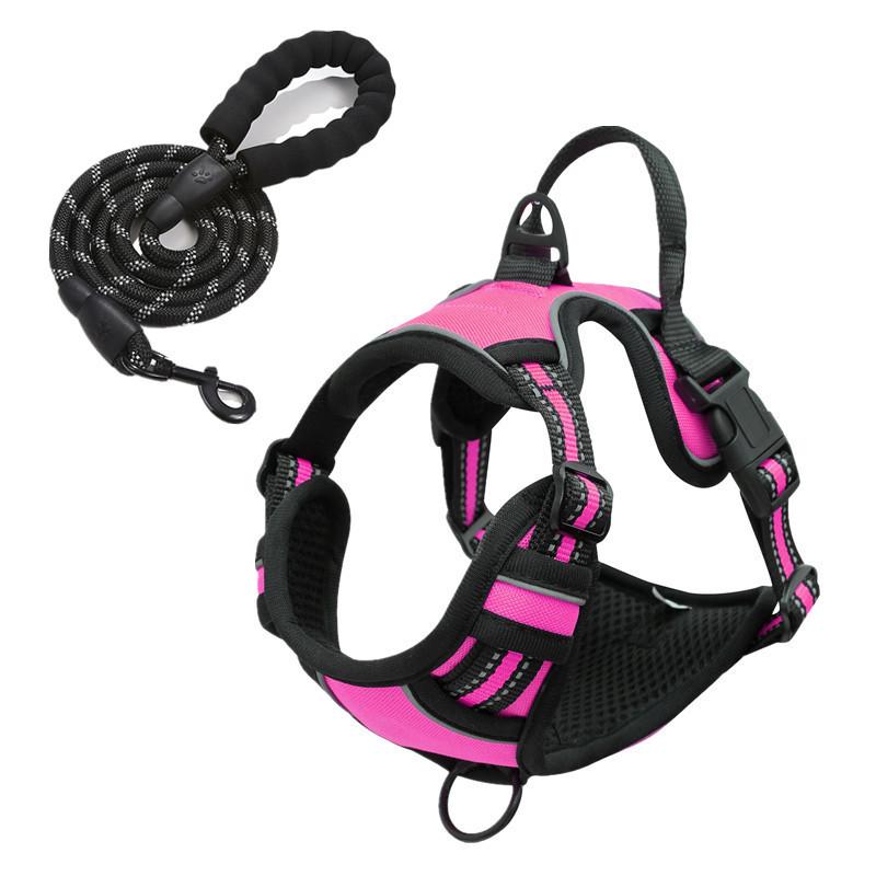 Set Ham Reflectorizant Dublu Strat pentru Câine și Lesă cu Guler cu Cataramă