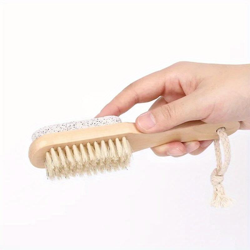 Two-sided Natural Bristles Floating Stone Foot Grinder Feet Care Massage Brush Exfoliating Dead Skin Remover Pedicure Tools