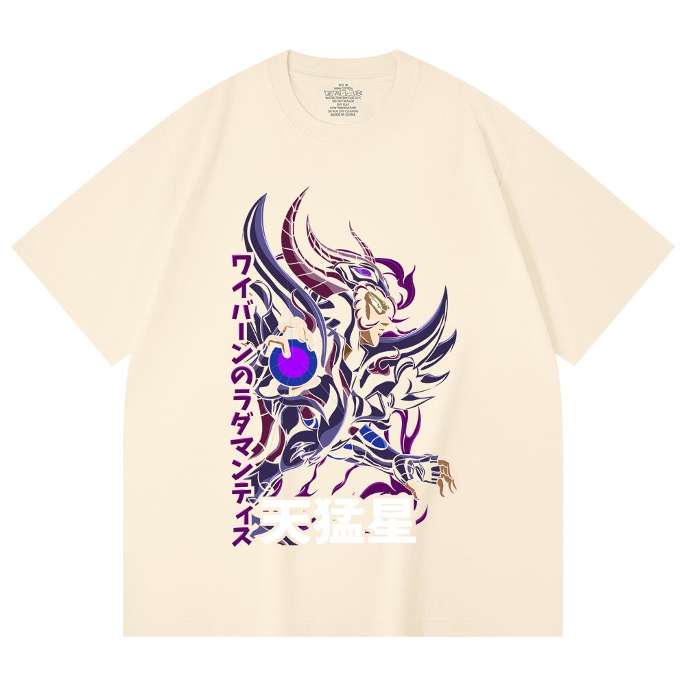 

230 Gsm 100% Cotton Saint Seiya V18 Rhadamanthys Print Unisex Heavy Cotton T Shirt XS абрикосовый
