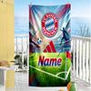 Bayern Munich Soccer Poster Customizable Name Beach Towel High Absorbency & Quick-Dry Suitable for Sports Travel Swimming Yoga Bathroom Beach And Pool