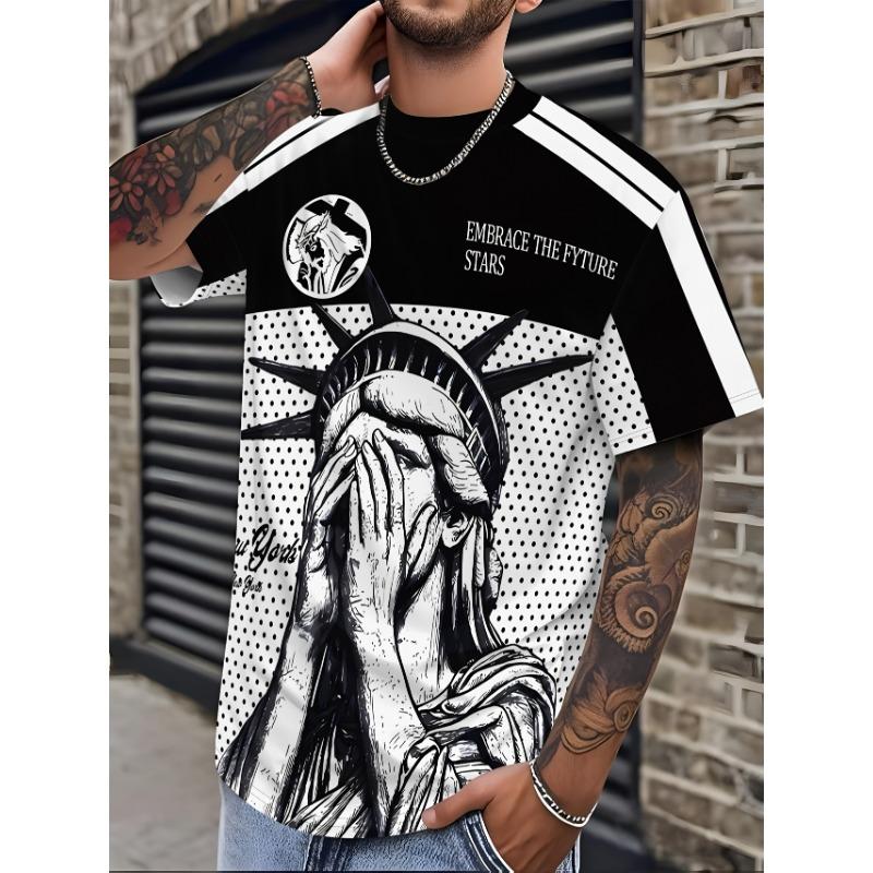 Men s 3D Short Sleeve Printed T-Shirt S