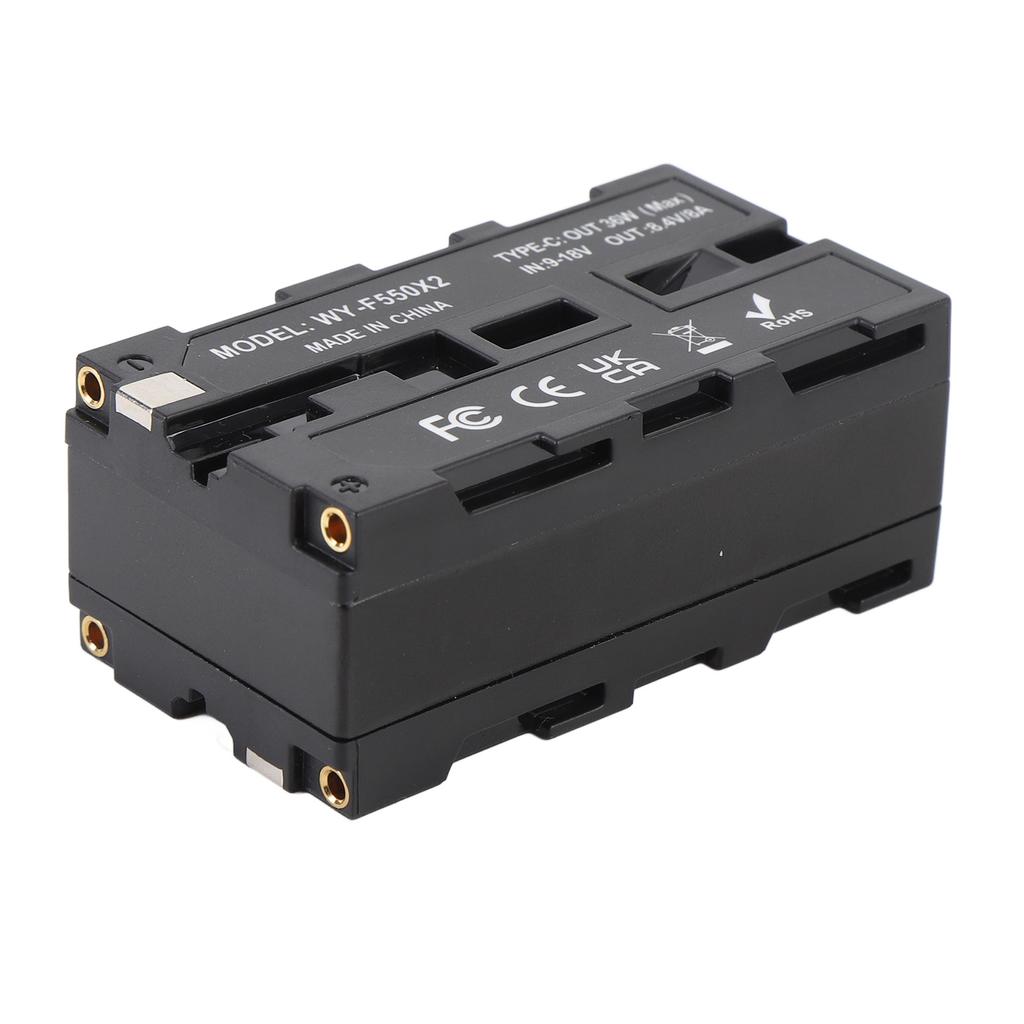 Dual Sided for NP F Dummy Battery Adapter with Digital Display Type C Port for Image Transmission