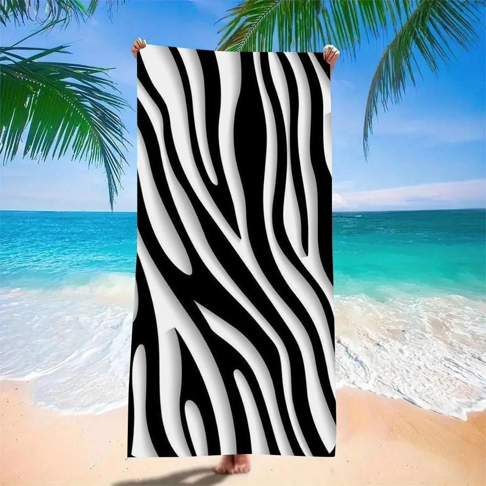 Sweet Leopard Print Beach Towel - Super Absorbent Quick Dry Microfiber, Bow & Butterfly Pattern Blanket for Picnic & Outdoor