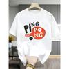 European Sizes Men' Ping Pong Paddle Print T-Shirt - Sporty Short Sleeve Round Neck Top with Pong Graphic