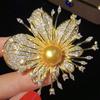 Classic Pearl & Agate Jade Orchid Brooch – Elegant Spring Flower Corsage for Women