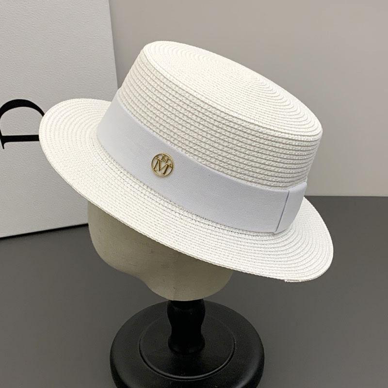M standard hat women's spring and summer British versatile top hat seaside sun protection beach visor flat top straw hat
