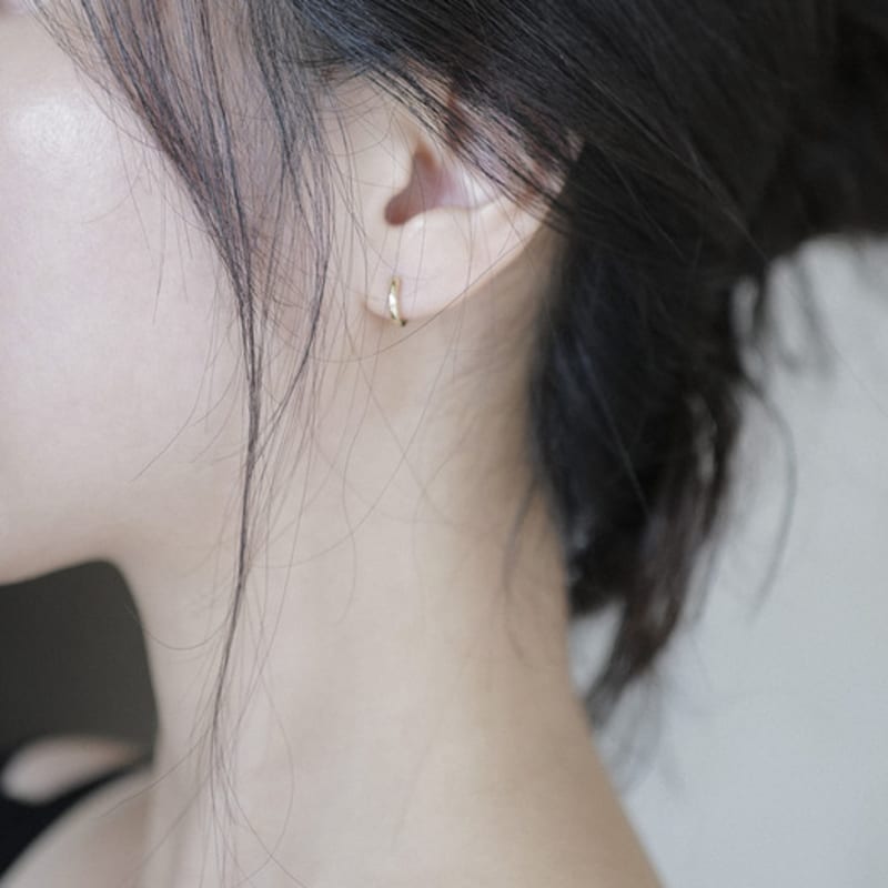 sonryu 14k daily round one-touch ring earrings