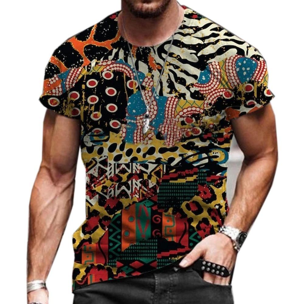 Africká grafická trička Barevné abstraktní umění 3D potisk Pánské Dámské tričko Dovolená Streetwear Harajuku Dětské Topy Trička Oblečení