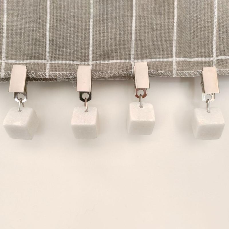 Zestaw 4 obciążników do obrusu Kamień marmurowy Ciężkie zawieszki Wieszaki do obrusu z klipsami na stół piknikowy na imprezę plenerową