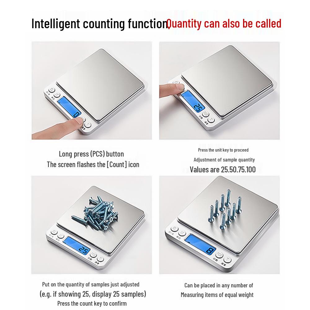 Stainless Steel Electronic Kitchen Scale for Baking and Coffee