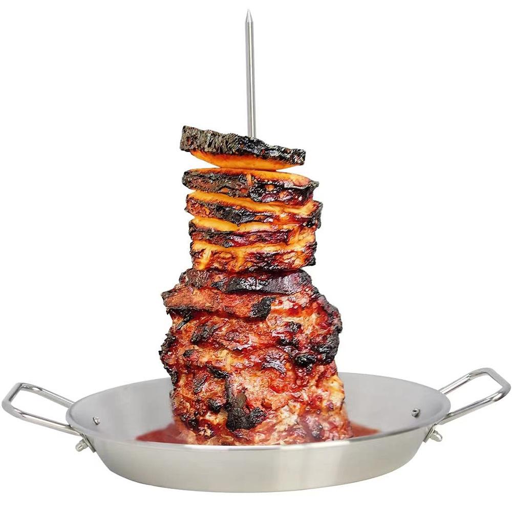 Lihe Stainless Steel Vertical Chicken Roaster Pan, BBQ Roasting Tray With Skewers & Basting Brush, Multiple Kit Options