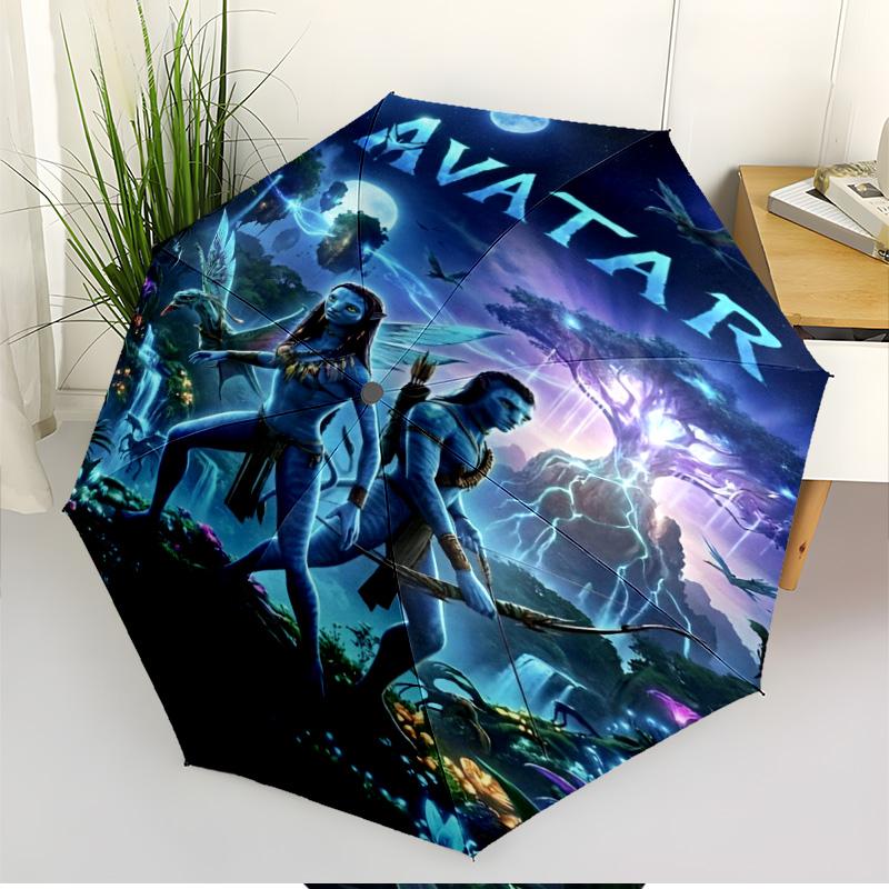 Avatar Print Automatic Open Close Umbrella, Portable Foldable Umbrella, for Outdoor Commute Camping Trip, Ideal Birthday Gift