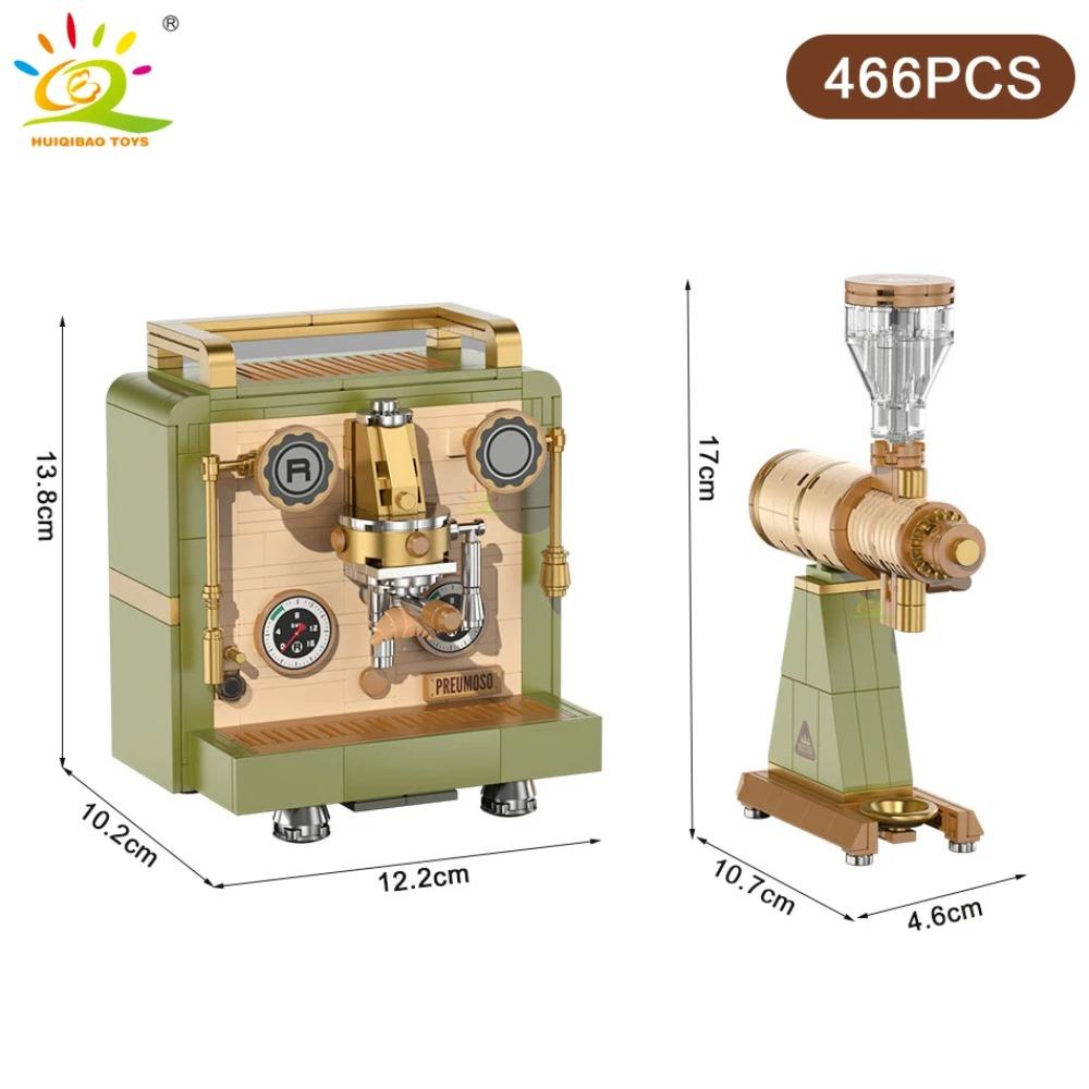 HUIQIBAO MOC Model kávovaru Stavebnice Ozdoby Město Stavební kostky Sada Dětské hračky Pro děti Hra s přáteli Dárek