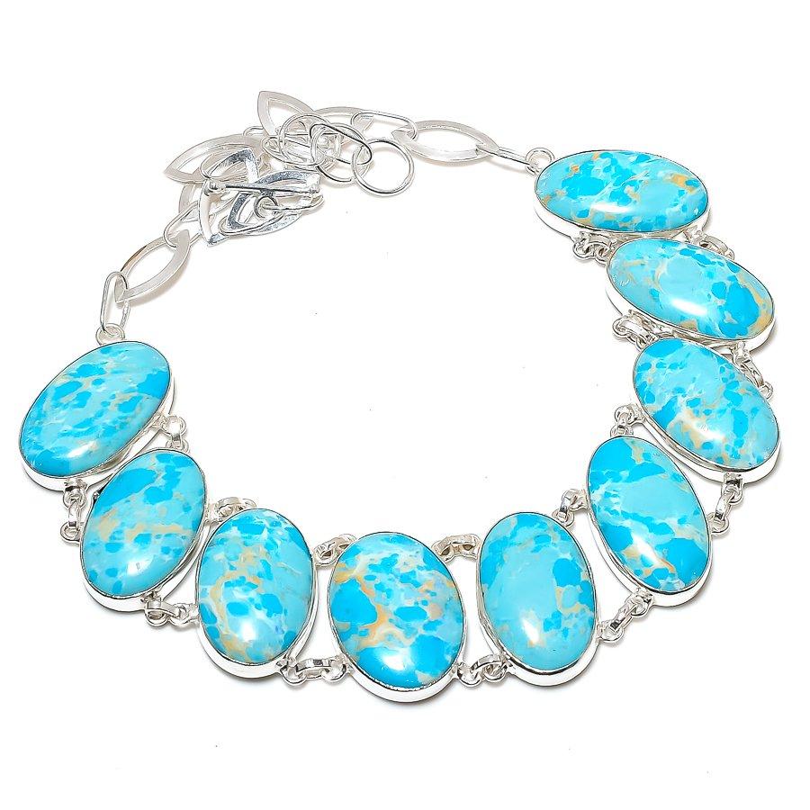 Copper Larimar Necklace 18" Adjustable Chain Oval Gemstone Jewelry Gifts PT 4616