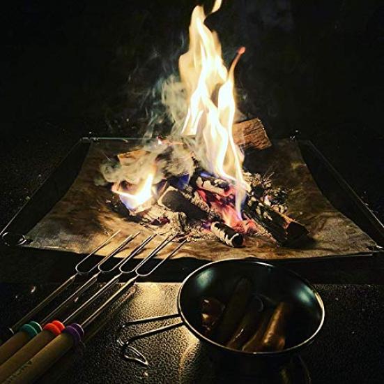 CAMPING MOON Ocelový stojan na oheň se síťovou podložkou a ventilátorem MT-011 Celonerezový
