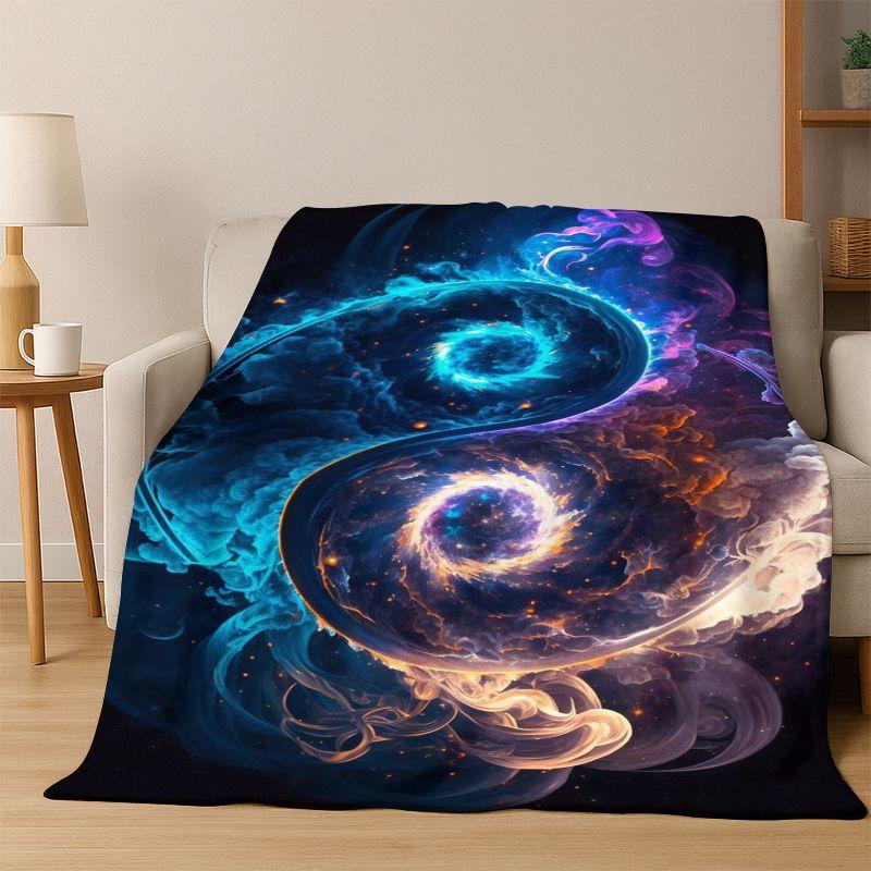 Yin Yang Symbol Chinese Tai Chi Flannel Blanket Soft Warm Throw Blanket for Bedroom Living Room Bed Travel Camping Picnic Gift
